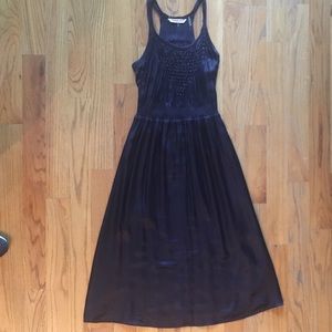 Navy Rebecca Taylor Beaded Mini Dress
